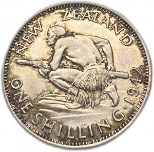 Neuseeland, 1 Schilling 1942, UNC Tönung