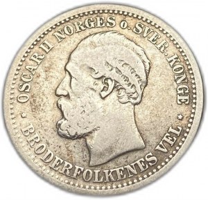 Norsko, 1 koruna, 1877