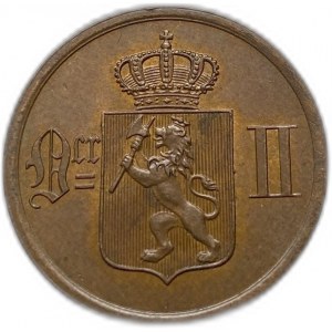 Norway, 2 Ore, 1893