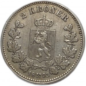 Norway, 2 Kroner, 1893