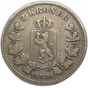Norway, 2 Kroner, 1894