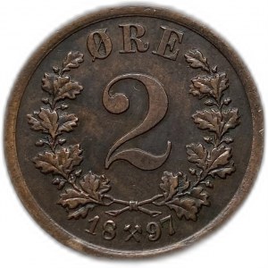 Norway, 2 Ore, 1897