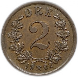 Norway, 2 Ore, 1902