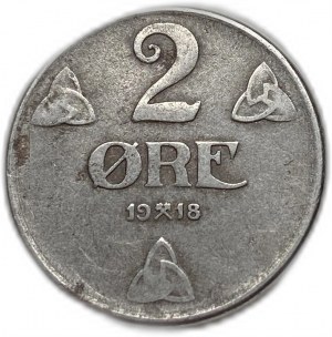 Norway, 2 Ore, 1918