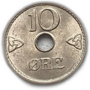 Norvège, 10 Ore, 1939