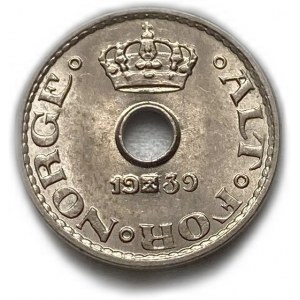 Norvège, 10 Ore, 1939