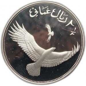 Oman, 2 1/2 Riyal omaniti 1987, Aquila di Verreaux in volo