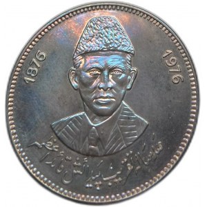 Pakistan, 100 rupií 1976,Muhammad Ali Jinnah