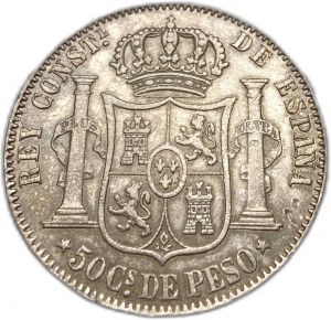 Filipiny, 50 centimów, 1883 r.