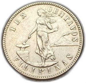 Filipíny, 10 centavos, 1904 S