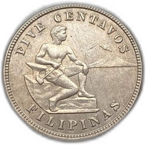 Filippine, 5 centavos, 1917 S