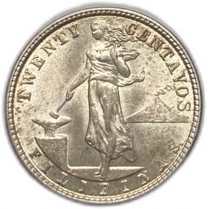 Filipiny, 20 centavos, 1921 r.