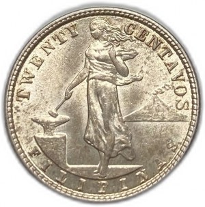 Filipiny, 20 centavos, 1921 r.