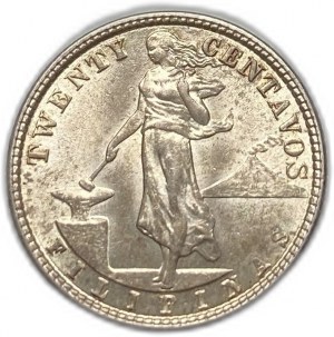 Filipíny, 20 centavos, 1921
