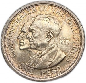 Filipíny, 1 peso, 1936 M