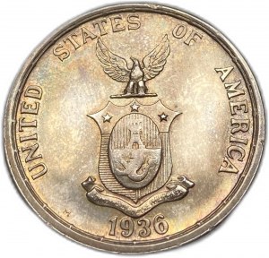 Filipíny, 1 peso, 1936 M