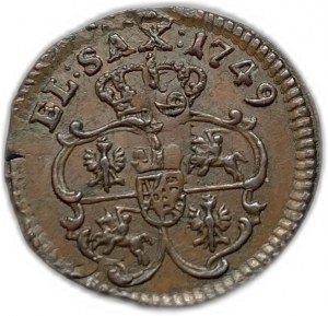 Pologne, Solidus (Szelag), 1749,Monnaie Erreur Rare