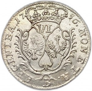 Polska, 6 Groszy ( Szostak), 1756 B