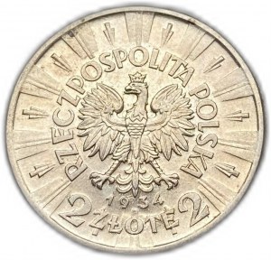 Poland, 2 Zlote, 1934, Jozef Pilsucki