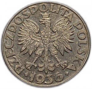 Polonia, 2 Zlote, 1936, porto marittimo di Gdynia