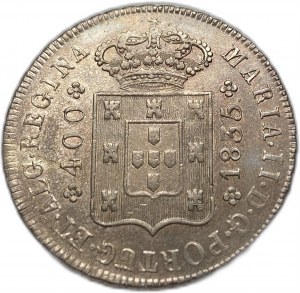 Portugalsko, 400 Reis, 1835