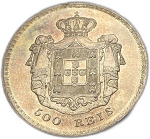 Portugalia, 500 Reis, 1856 r.