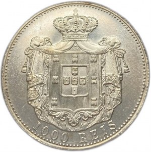 Portugalsko, 1000 Reis 1899 prooflike Luster