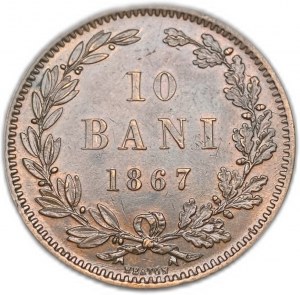 Roumanie, 10 Bani, 1867