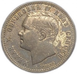 Serbia, 1 dinaro, 1875
