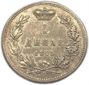 Serbia, 1 dinar, 1875