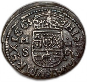 Španielsko, 16 Maravedis, 1663 MS