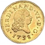 Španielsko, 1/2 Escudo, 1758 JB