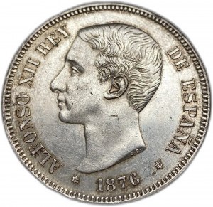 Španielsko, 5 pesiet, 1876 DEM
