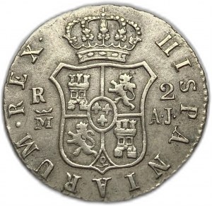 Španielsko, 2 Reales, 1833 AJ