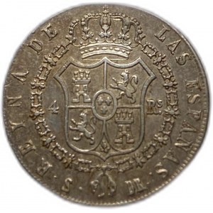 Espagne, 4 Reales, 1838 DR