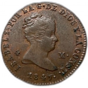 Spain, 4 Maravedis, 1847 Ja