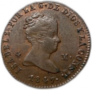 Espagne, 4 Maravedis, 1847 Ja