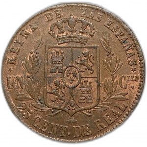 Spain, 25 Centimos, 1857