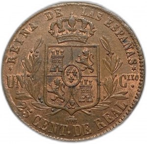 Espagne, 25 centimes, 1857