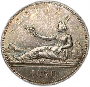 Hiszpania, 5 peset, 1870 SNM