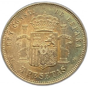 Spain, 5 Pesetas, 1888 MPM