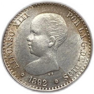Spagna, 50 centimos, 1892 PGM