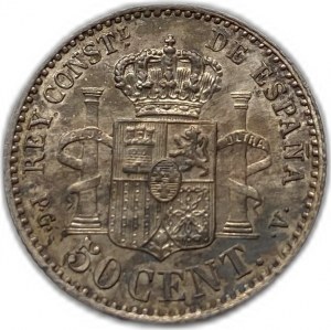 Spain, 50 Centimos, 1894 PGV