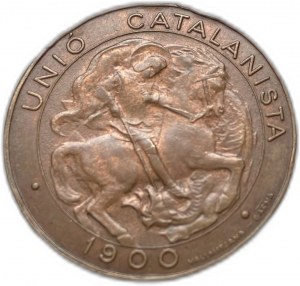 Spain, 5 Centimos, 1900 Union Catalanista