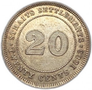 Insediamenti dello Stretto, 20 centesimi, 1883