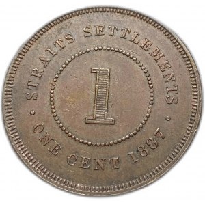 Insediamenti dello Stretto, 1 centesimo, 1887