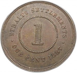Établissements du détroit, 1 cent, 1887