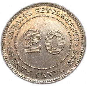 Straits Settlements, 20 centů, 1896