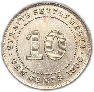 Straits Settlements, 10 centów, 1896 r.