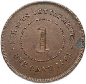 Straits Settlements, 1 cent, 1901 r.